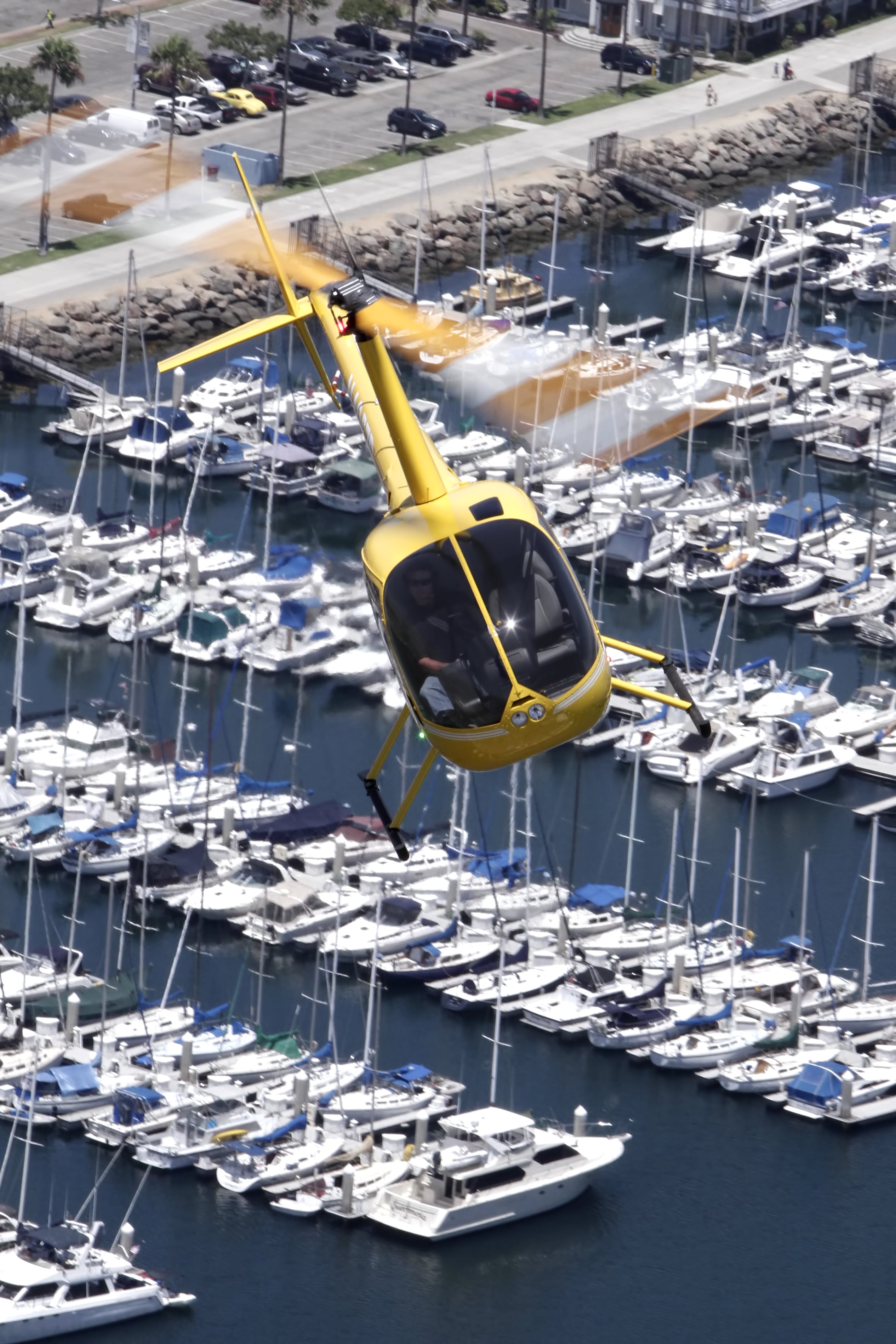 R44 over boat slips image